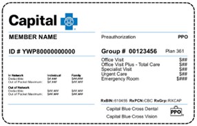 Cost share program ID card front