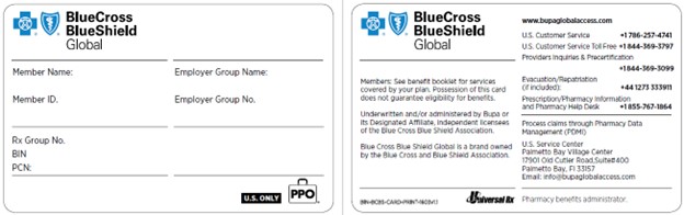 Sample global core ID card