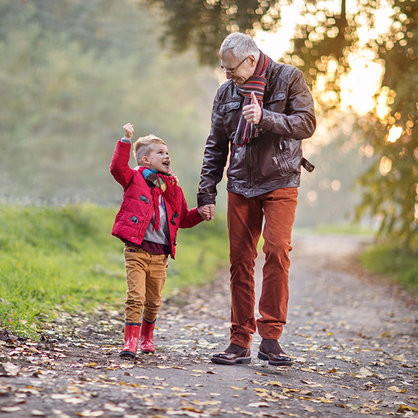 Child walking with father