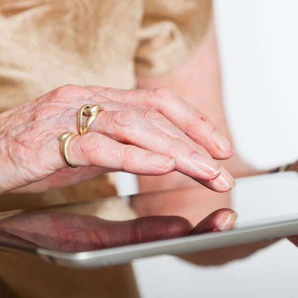 Woman using an iPad