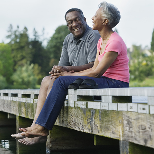 Couple Sitting on a Dock