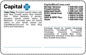 Cost share program ID card back