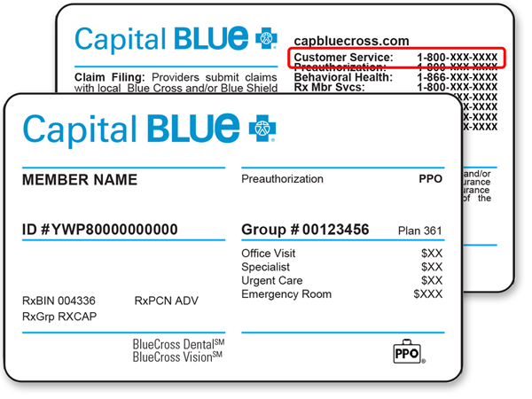 Tarjeta de identificación de Capital Blue Cross